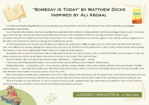 Read more about the article #1 – Newsletter: “Someday is Today” by Matthew Dicks