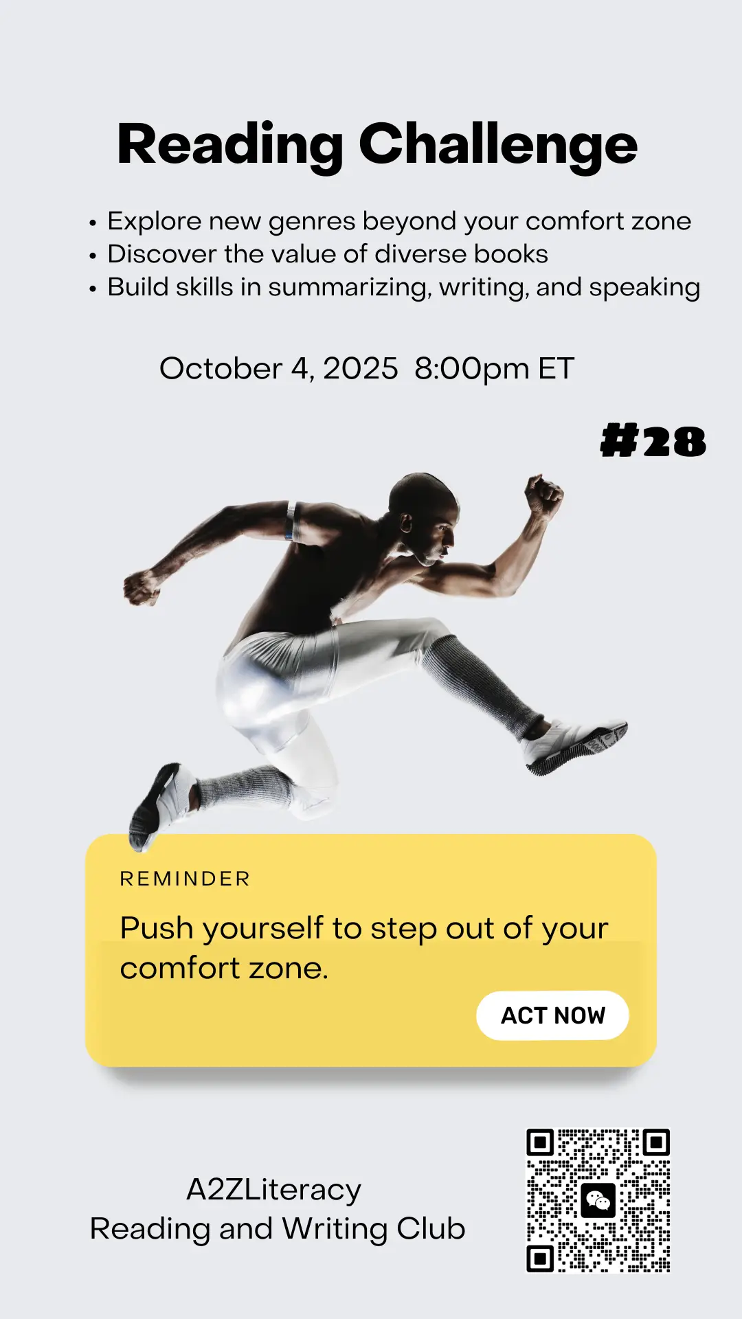 You are currently viewing #28 – Reading and Writing Club Meeting: Reading Challenge