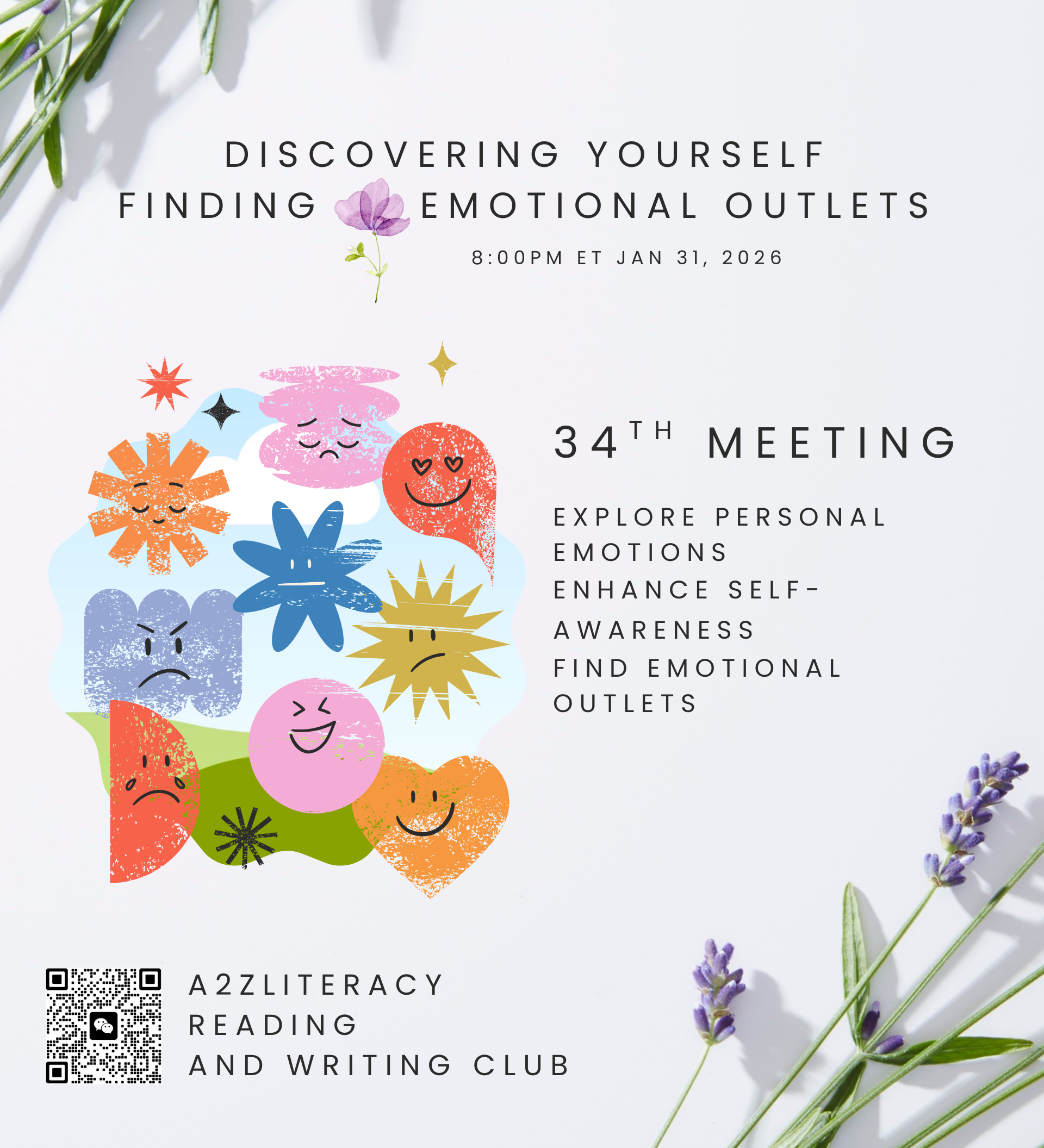 You are currently viewing #34 – Reading and Writing Club Meeting: Discovering Yourself: Finding Emotional Outlets