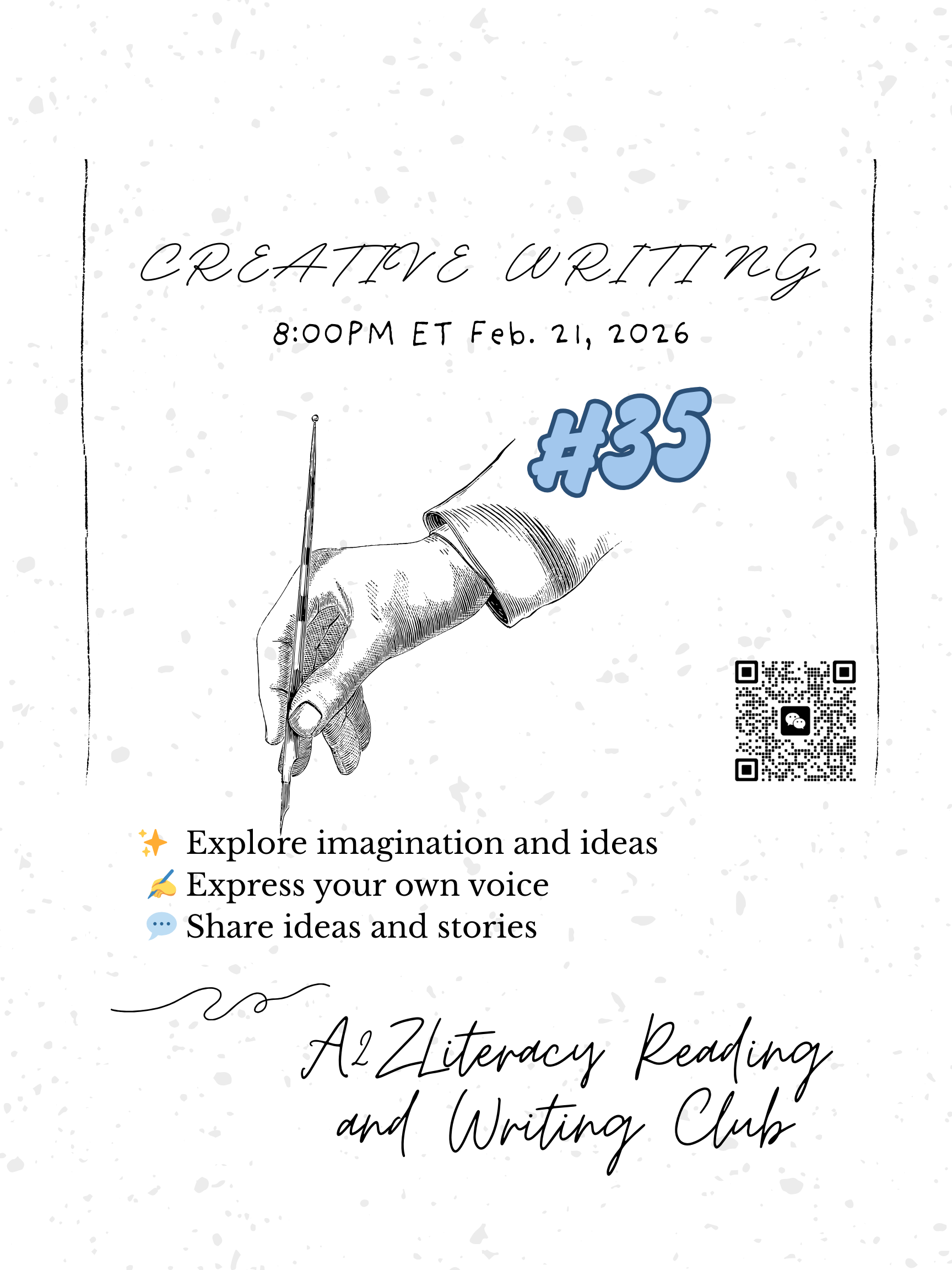 Read more about the article #35 – Reading and Writing Club Meeting: Creative Writing