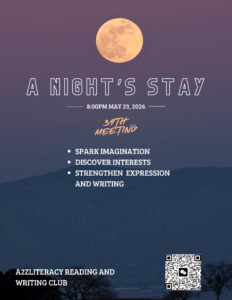 Read more about the article #39 – Reading and Writing Club Meeting: A Night at the Place