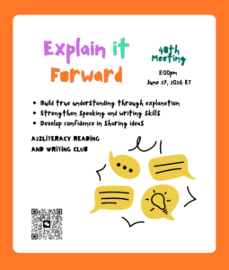 Read more about the article #40 – Reading and Writing Club Meeting: Explain it Forward